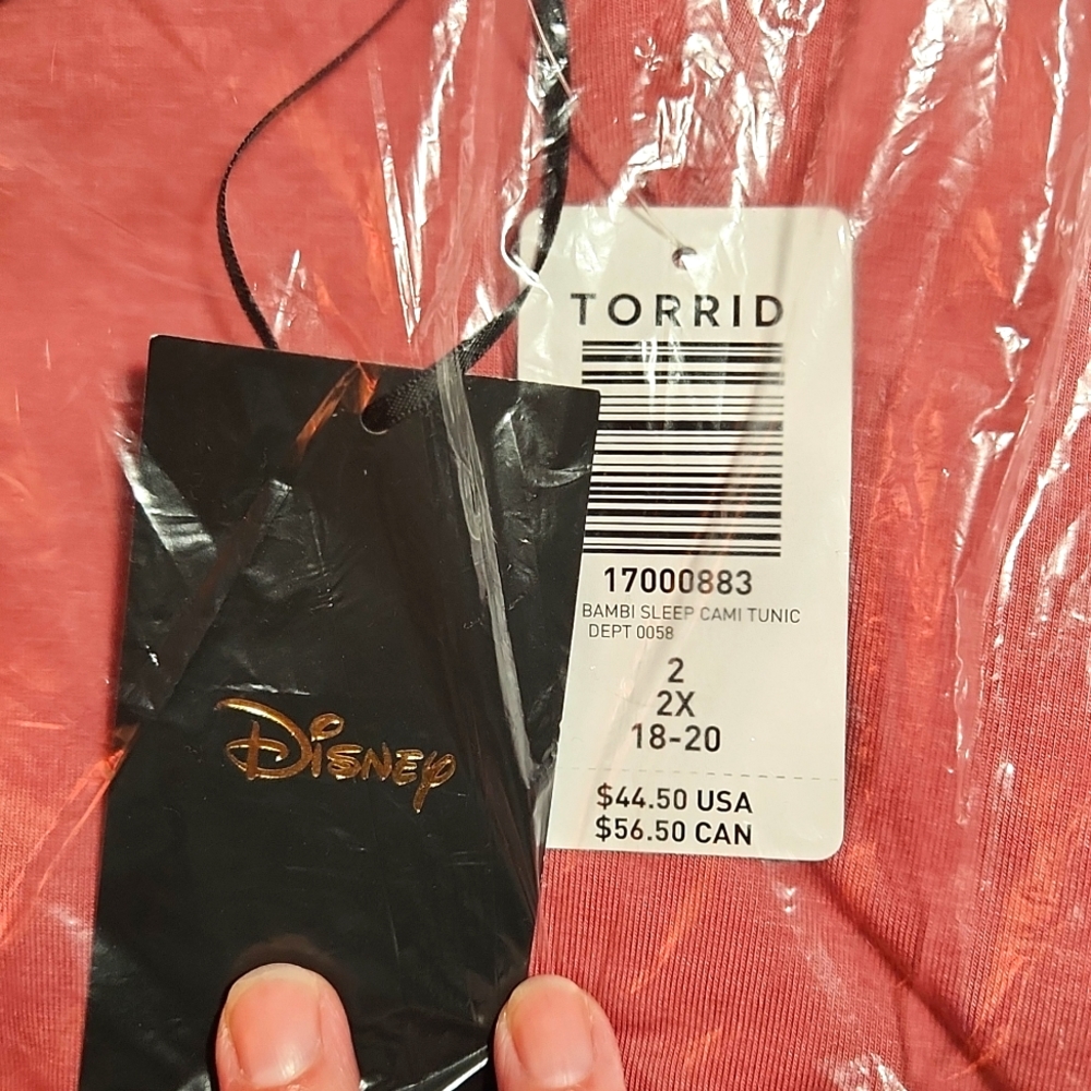 NWT Torrid DISNEY BAMBI TUNIC / SLEEP TUNIC - PINK FANGIRL Plus Size 2X (18/20) - Picture 5 of 9
